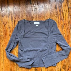 Babton Aritzia Contour Square Neck Grey Long Sleeve Top